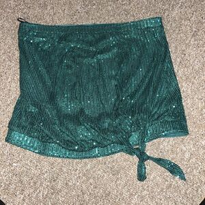 Grace Karen Green Sequin Tube Top Holiday Party Christmas 2XL Worn Once‎